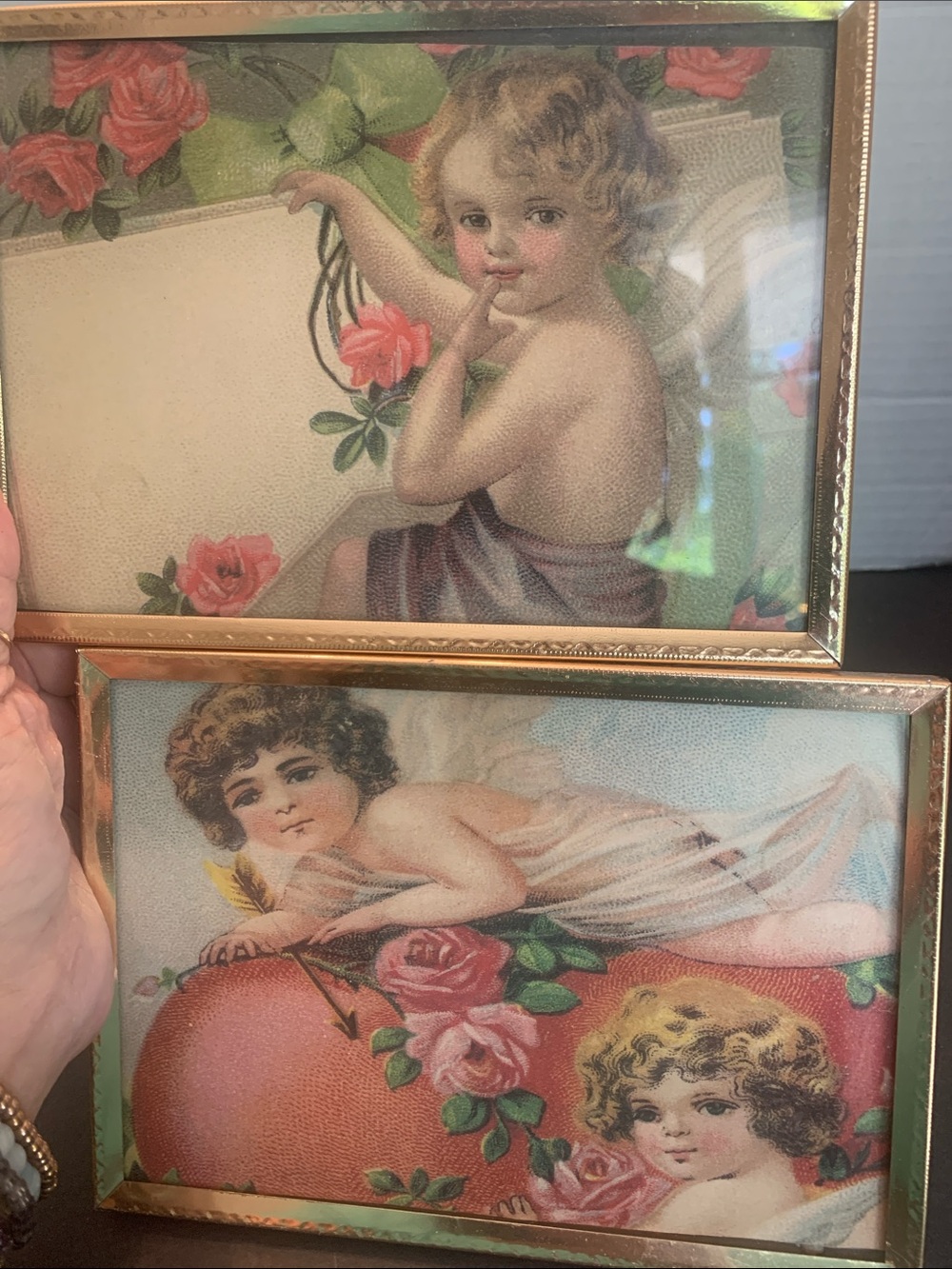 Pair of 2 Victorian Angel pictures 5 x 7 inches